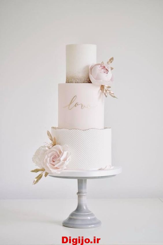 کیک عروسی سه طبقه شیک و ساده