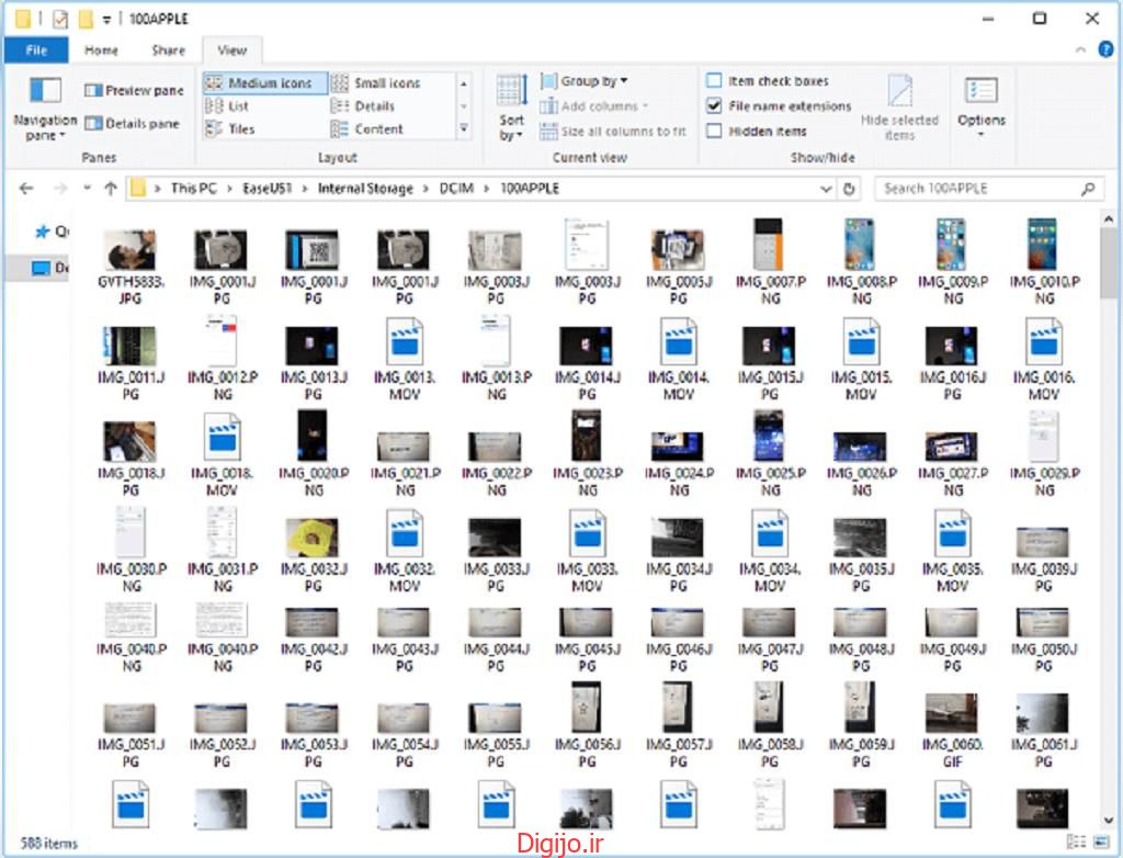انتقال عکس ها از آیفون به ویندوز از طریق File Explorer